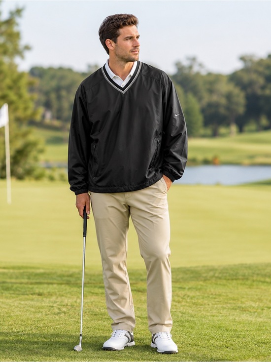Nike Other - Nike Golf Black V Neck Size XL Windbreaker Jacket Pullover Large Rain Jacket